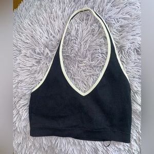 Cropped Halter Top—sporty material. Garage crop top.